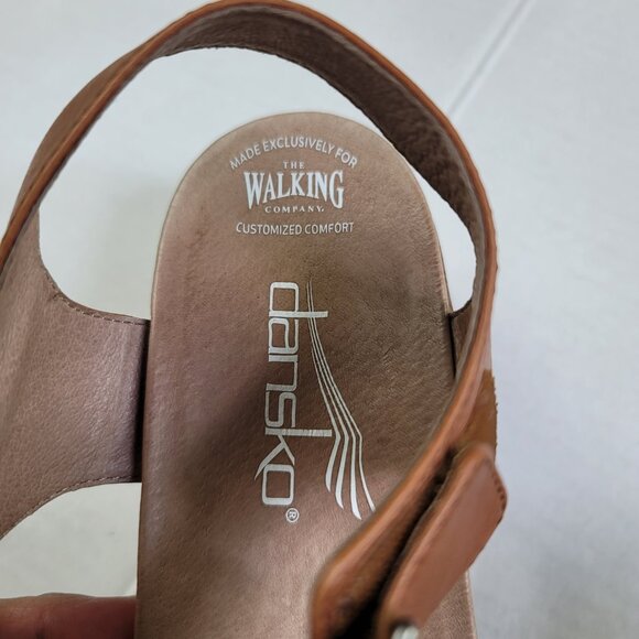 Dansko Jamey Wedges Leather Sandals Hook & Loop Strap - Picture 8 of 9
